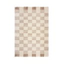 Krēmkrāsas/dabīga toņa ar rokām darināts paklājs no vilnas maisījuma 200x300 cm Eric Checkboard – Flair Rugs