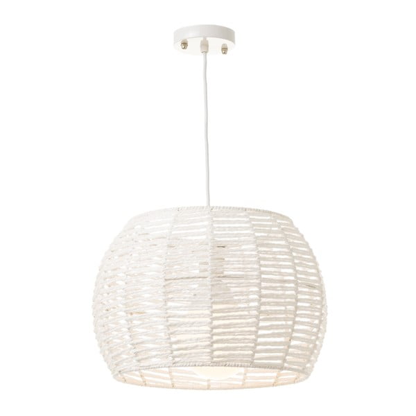 Balta griestu lampa ar bambusa abažūru ø 35 cm – Casa Selección