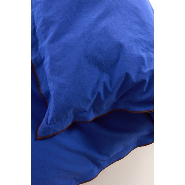 Zila/brūna vienguļamā gultas veļa no kokvilnas perkala 140x200 cm Pivot – Jotex-image-3