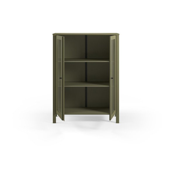 Zaļa priedes masīvkoka vitrīna 90x120x40 cm Alessandra – Marckeric-image-3