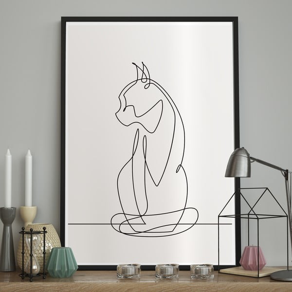 Glezna 70x50 cm Sketchline Cat – DecoKing-image-1