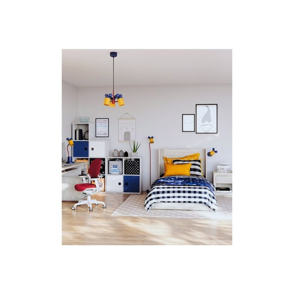 Zila bērnu sienas lampa ar metāla abažūru Mouse – GTV-image-2