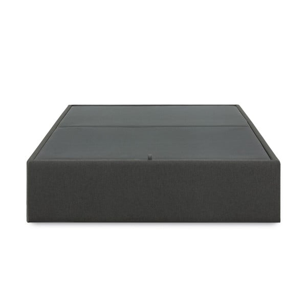 Melna polsterēta divvietīga gulta ar veļas kasti/bez galvgaļa 140x190 cm Matters – Kave Home