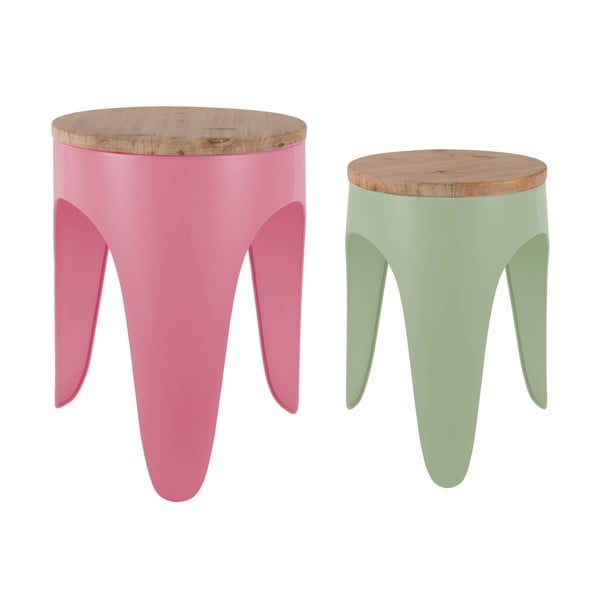 Zaļi/rozā metāla ķebļi (2 gab.) Double Funky – Leitmotiv