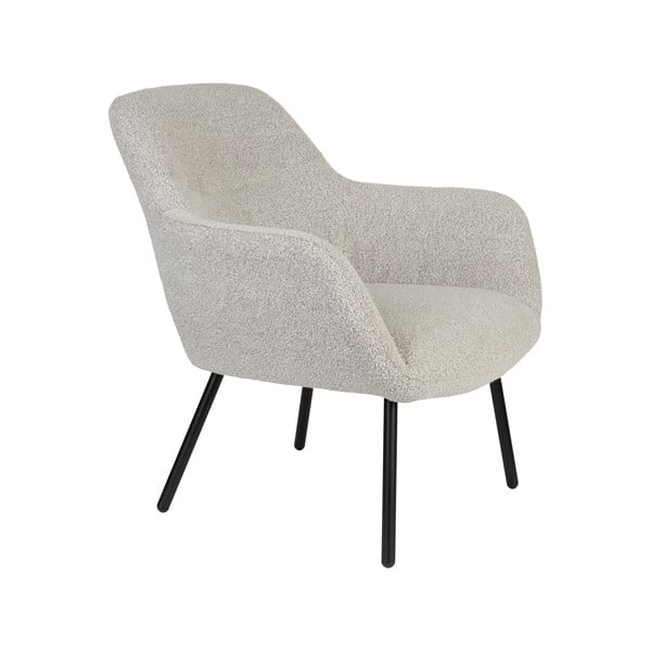 Balts atpūtas krēsls no buklē auduma Dude – White Label