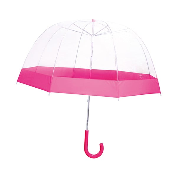 Bērnu caurspīdīgs plikais lietussargs ar rozā detaļām, ⌀ 58 cm