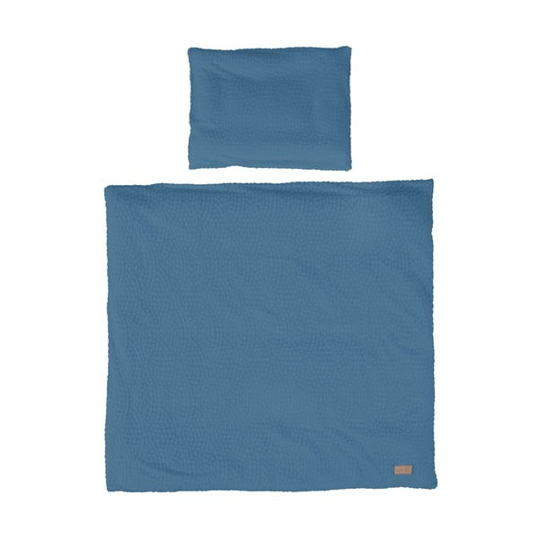 Zila bērnu gultas veļa 80x80 cm Seashells – Roba