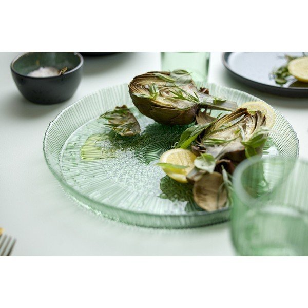 Zaļš stikla servēšanas šķīvis ø 30 cm Kusintha – Bitz-image-1