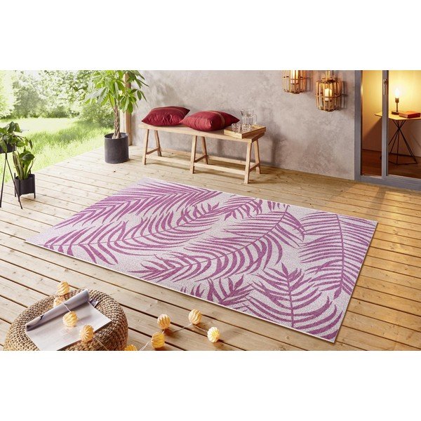 Rozā un bēšs āra paklājs NORTHRUGS Palmera, 200 x 290 cm-image-1
