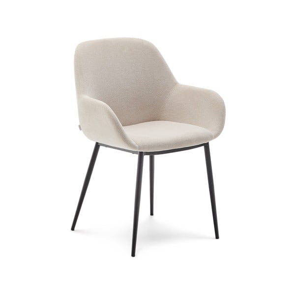 Krēmkrāsas polsterēts ēdamistabas krēsls Konna – Kave Home