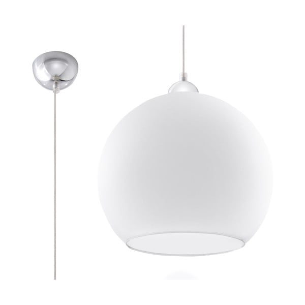 Balta piekaramā lampa ar stikla abažūru ø 30 cm Bilbao – Nice Lamps