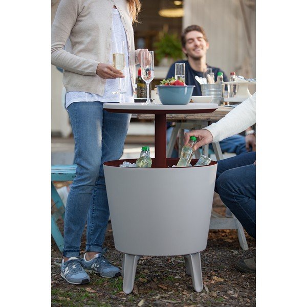 Plastmasas apaļš dārza galds ar ledus paplāti ø 49,5 cm Cool – Keter-image-4