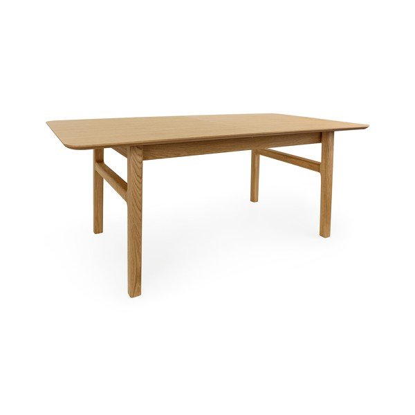 Izvelkams ēdamgalds ar papildu galda virsmu un ozolkoka imitāciju 90x180 cm Curved – Woodman