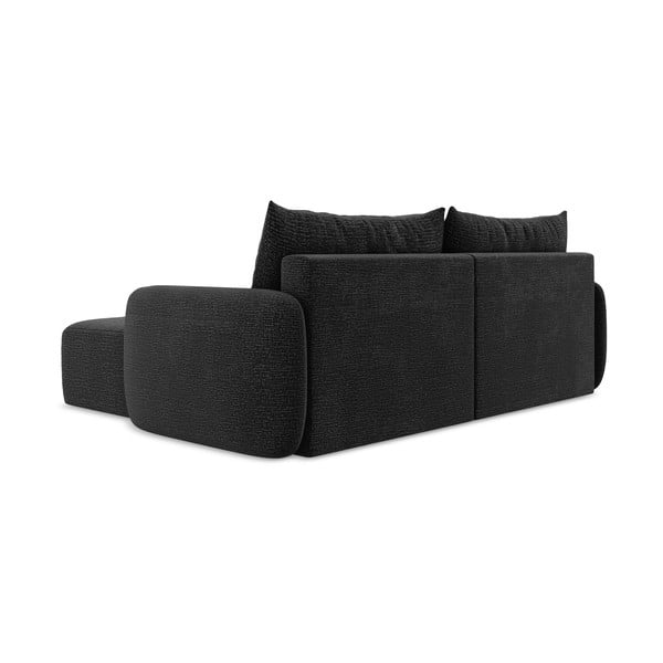 Melns salokāms/ar uzglabāšanas vietu stūra dīvāns (ar labo stūri) Kalena – Makamii-image-4