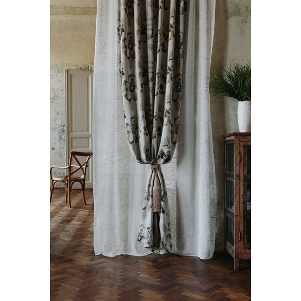 Balts/pelēks dienas aizkars 140x245 cm Amanda – Mendola Fabrics-image-4