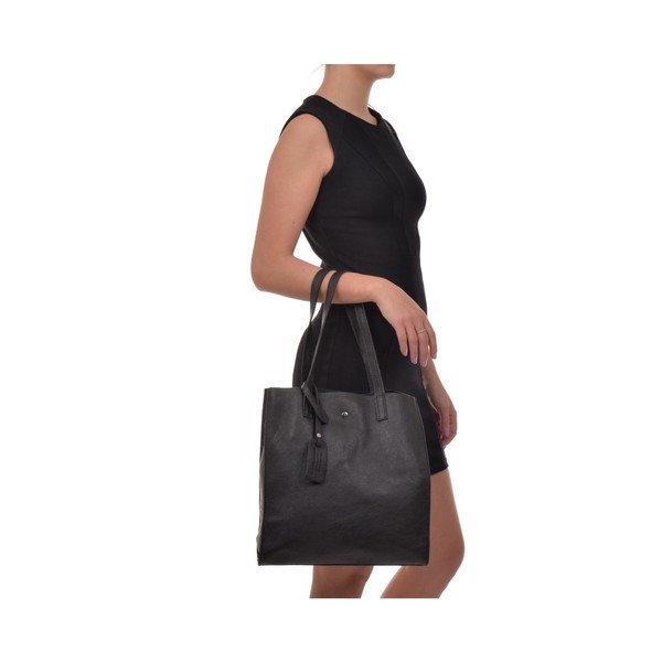 Melna ādas Isabella Rhea Tote Bag-image-2