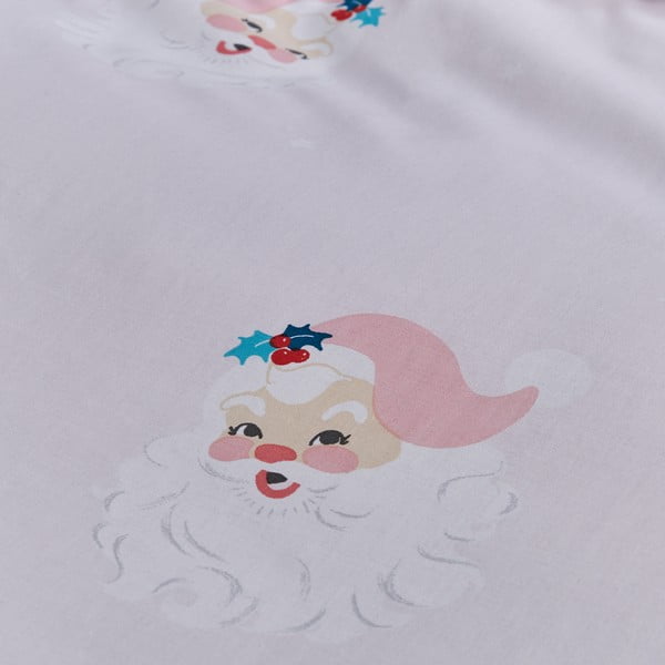 Rozā divguļamā gultas veļa 200x200 cm Vintage Christmas Santa – Catherine Lansfield-image-4