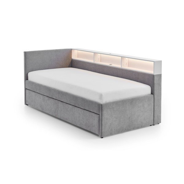 Pelēka stūra bērnu gulta ar veļas kasti bez režģa 90x200 cm Uno – Meise Möbel-image-4