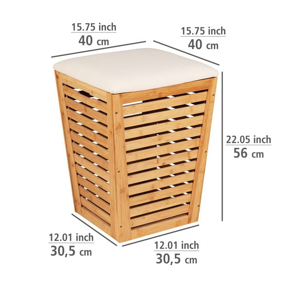 Bambusa veļas grozs 55 l – Wenko-image-3