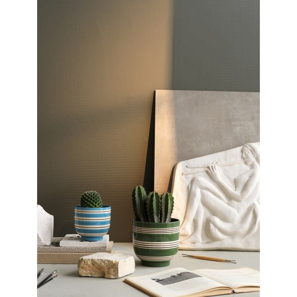 Tumši zaļgani balts keramikas puķu pods Kähler Design Nuovo, ø 15 cm-image-2