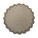 Dabīga toņa ar rokām darināts vilnas apaļš paklājs ø 180 cm Leo Scallop – Flair Rugs