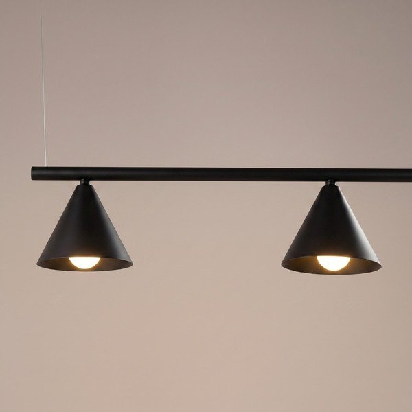 Melna tērauda piekaramā lampa Zylo – Sollux-image-1
