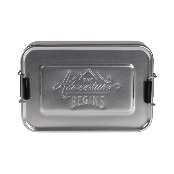 Gentlemen's Hardware sudraba alvas alumīnija uzkodu kārba, 120 x 101 x 30 mm-image-2