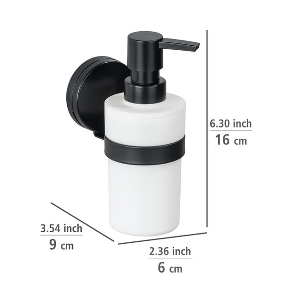 Melnbalts pie sienas stiprināms ziepju dozators Wenko Static-Loc® Plus-image-3