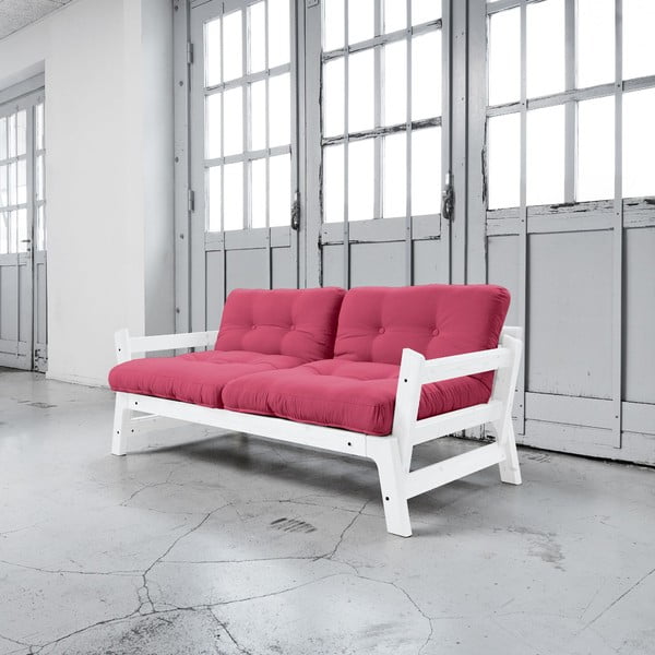 Dīvāns gulta Karup Step White/Magenta