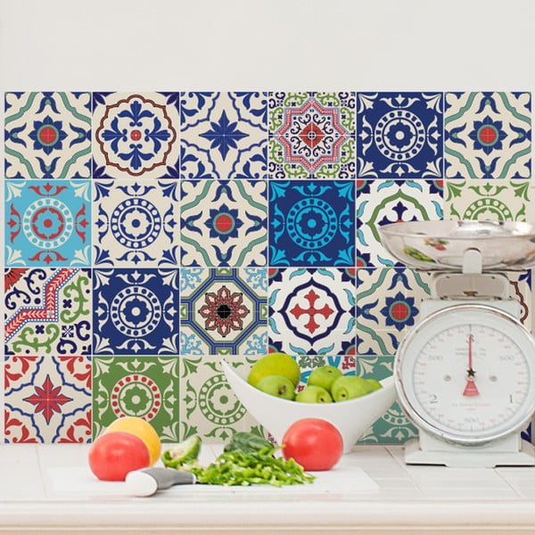 24 Ambiance Azulejos Bachata uzlīmju komplekts, 80 x 120 cm