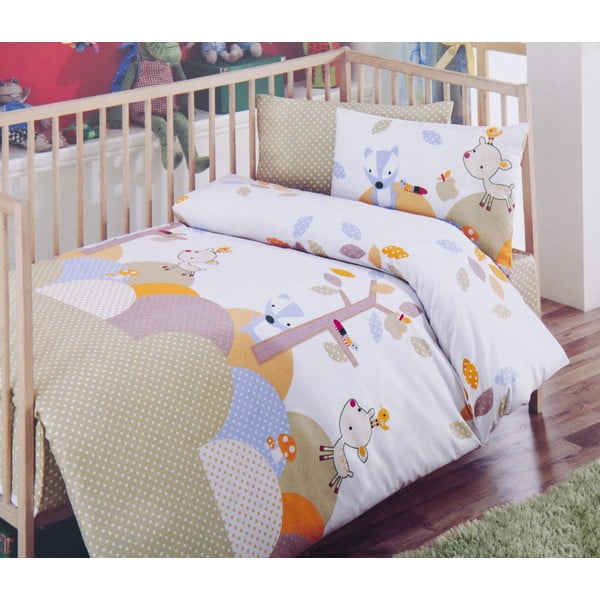 Bērnu gultasveļas un gultasveļas komplekts Tommy Beige, 120x150 cm