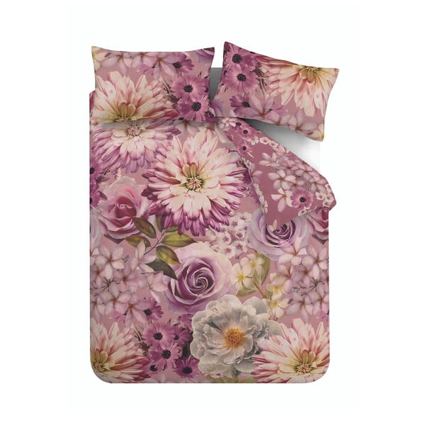 Rozā divguļamā gultas veļa 230x220 cm Rosemoor Floral – RHS