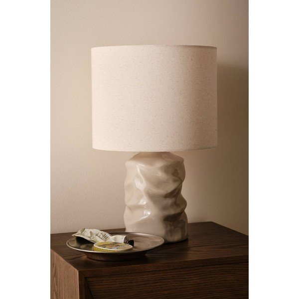 Pelēka keramikas galda lampa (augstums 40 cm) Milera – Jotex-image-2