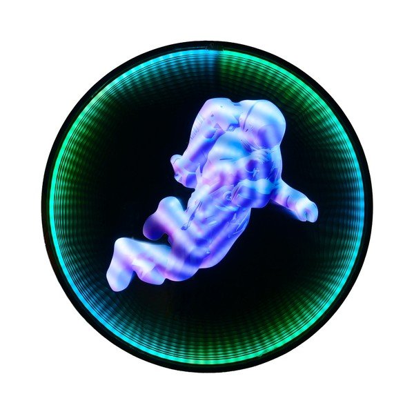 Melns sienas gaismas dekors ar vadu ø 60 cm Duke – Reality