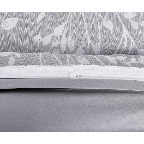 Pelēka vienguļamā žakarda gultas veļa 140x200 cm Boston – My House-image-3