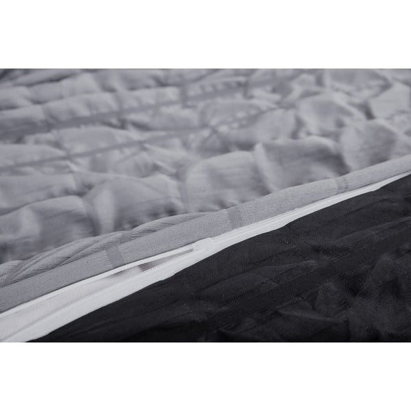 Melna/pelēka vienguļamā gultas veļa no krepa auduma 140x200 cm Naomi – My House-image-2