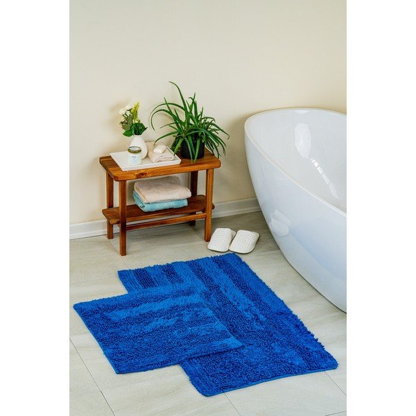Tumši zili vannas istabas paklājiņi (2 gab.) 60x100 cm Luxury Softy – Foutastic-image-1