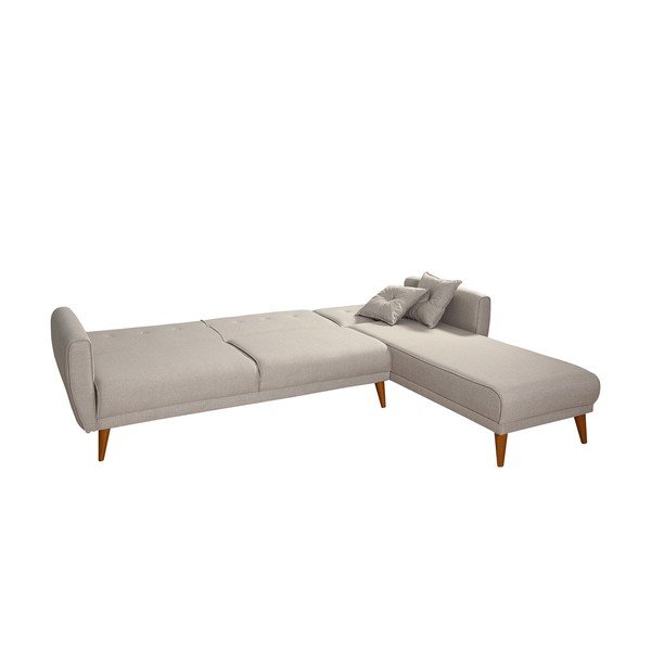 Bēšs izvelkamais stūra dīvāns Aria – Balcab Home-image-3