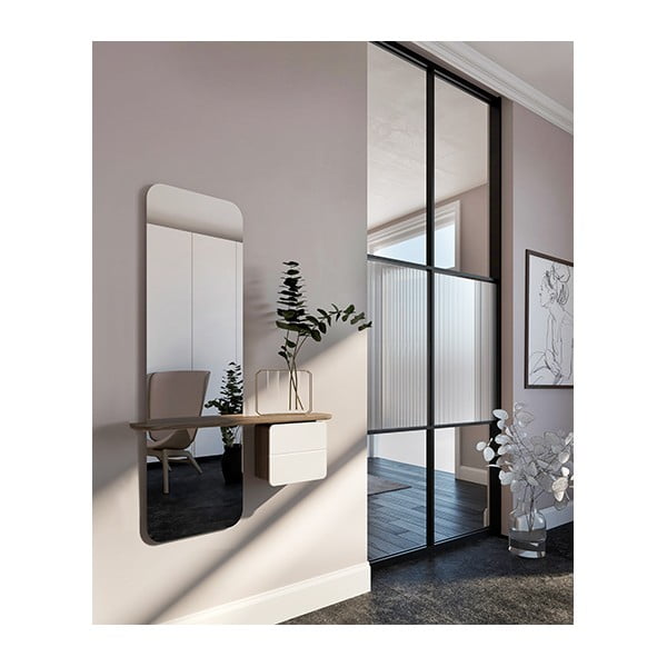 Balta/brūna priekšnama iekārta ar ozolkoka imitāciju One More Look – UMAGE-image-4