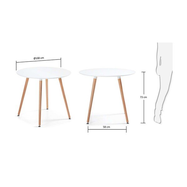 Ēdamgalds no dižskābarža koka Kave Home Daw, ⌀ 100 cm-image-4
