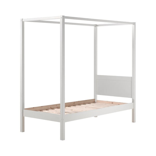 Balta bērnu gulta 90x200 cm PINO CANOPY – Vipack