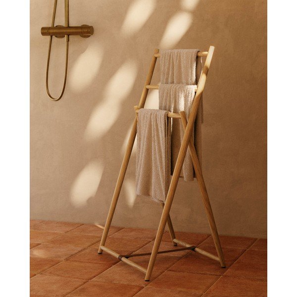 Dabīga toņa tīkkoka masīvkoka uzvalku pakaramais Roxana – Kave Home-image-1