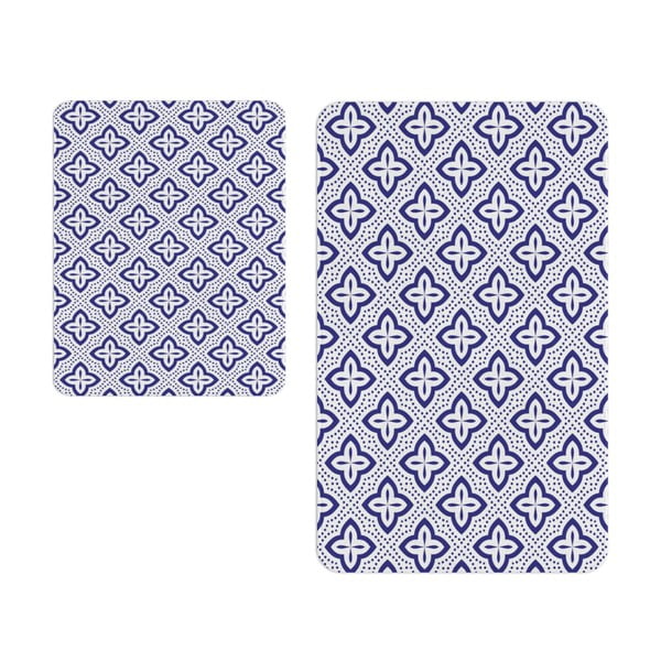 Balti/zili vannas istabas paklājiņi (2 gab.) – Oyo Concept