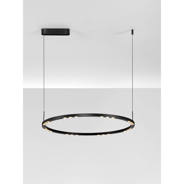 Matēti melna alumīnija LED piekaramā lampa ar regulējamu spilgtumu ø 80 cm Lunette – Nova Luce-image-4