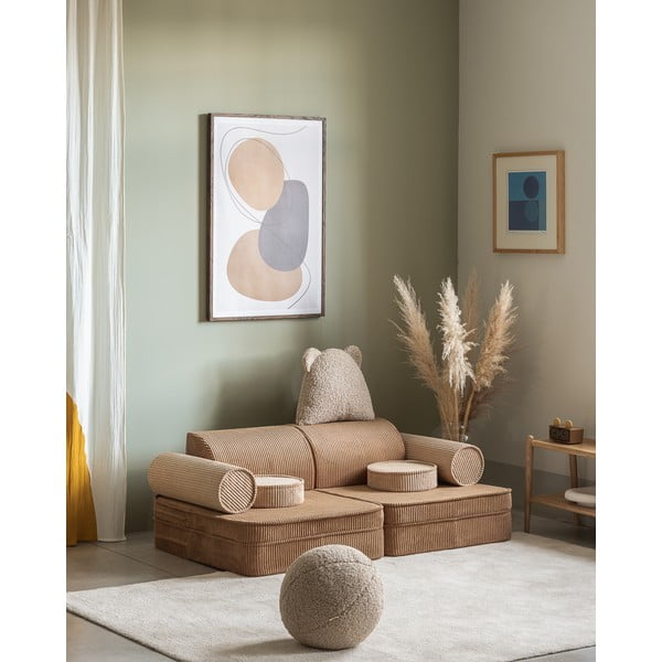 Brūns velveta bērnu dīvāns 132 cm Settee – Wigiwama-image-4