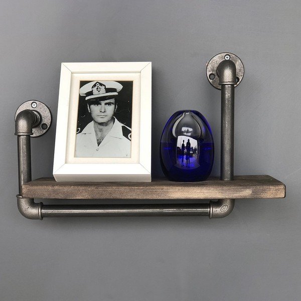 Koka sienas plaukts ar metāla cauruli Boruraf Angela-image-4