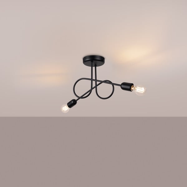 Melna griestu lampa 18x57 cm Opulent – Sollux-image-1