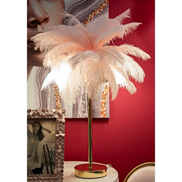 Rozā/zelta krāsas galda lampa (augstums 55 cm) Palm Pink – Mauro Ferretti-image-1