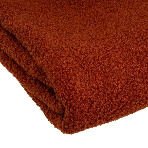 Ķieģeļu sarkans pleds no Sherpa flīsa 130x160 cm Sherpa Bouclé – Casa Selección-image-3