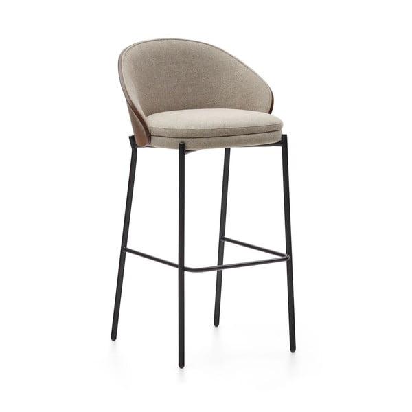 Brūns/bēšs bāra krēsls (sēdekļa augstums 77 cm) Eamy – Kave Home